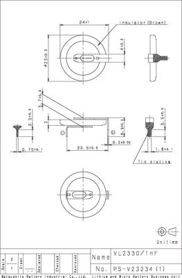 Panasonic VL2330-1HFE Oplaadbare knoopcel VL2330 Lithium 50 mAh 3 V 1 stuk(s)