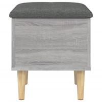 Opbergbankje 42x42x46 cm bewerkt hout grijs sonoma eikenkleurig - thumbnail