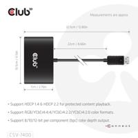 Club 3D displayport quad monitor hub mst 4x 4k30hz displayport splitter (zwart) - thumbnail