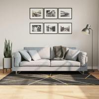 VidaXL Vloerkleed wasbaar anti-slip 120x180 cm zwart en goudkleurig - thumbnail