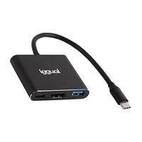 iggual - 3 in 1 type C Hub - incl. USB 3.0 tot 5 Gbit/s, HDMI en type C PD tot 100 W - Compatibel met Mac OS, Windows, Linux - thumbnail
