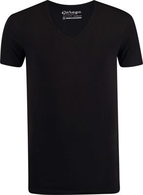 Garage T-Shirt Deep V-Neck Bodyfit Black ( art 0206)