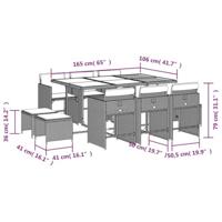 11-delige Tuinset met kussens poly rattan beige - thumbnail
