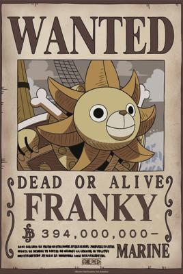 Poster One Piece - Wanted Franky Wano 38x52cm