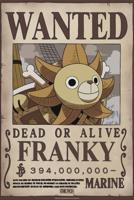 Poster One Piece - Wanted Franky Wano 38x52cm - thumbnail