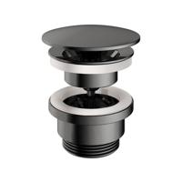 Hotbath Cobber Always open Clickwaste Zwart Chroom P708 - thumbnail