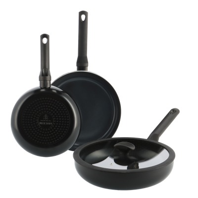 Enjoy 3-delig pannenset Black met hapjespan