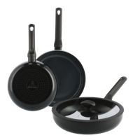 Enjoy 3-delig pannenset Black met hapjespan - thumbnail
