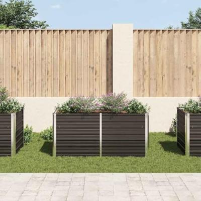 VidaXL Plantenbak verhoogd 160x80x77 cm gegalvaniseerd staal antraciet VidaXL Plantenbak verhoogd 160x80x77 cm gegalvaniseerd staal antraciet