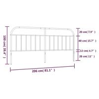 Hoofdbord metaal wit 200 cm - thumbnail
