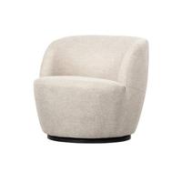 WOOOD Draaifauteuil 'Serra' Woven, kleur Off White - thumbnail