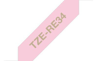 Labeltape textiel ongelamineerd Brother TZe, TZ TZe-RE34 Tapekleur: Roze Tekstkleur:Goud 12 mm 4 m Labeltape textiel ongelamineerd Brother TZe, TZ TZe-RE34 Tapekleur: Roze Tekstkleur:Goud 12 mm 4 m