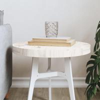 Tafelblad rond 40x3 cm massief grenenhout wit - thumbnail