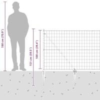VidaXL Hek met paal grijs 1 x 10 m staal en pvc - thumbnail