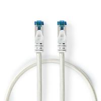 CAT6a-Kabel | S/FTP | RJ45 Male | RJ45 Male | 5.00 m | Snagless | Rond | Gevlochten / PVC | Zilver | - thumbnail