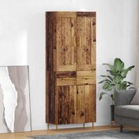 Hoge kast met lade Oud Hout 69,5 x 34 x 180 cm Bewerkt hout - thumbnail