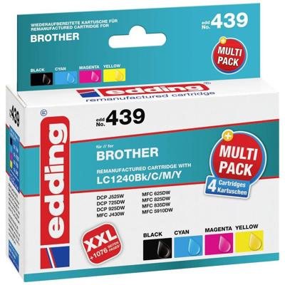 Edding Inktcartridge vervangt Brother LC1240 BKCMY Compatibel Combipack Kleur EDD-439 18-439
