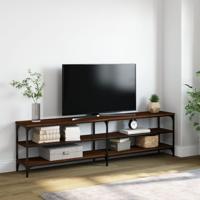 Tv-meubel 180x30x50 cm bewerkt hout metaal bruin eikenkleur - thumbnail