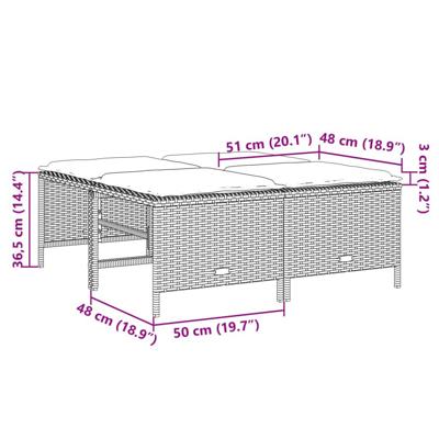 5-delige Loungeset met kussens poly rattan beige - thumbnail
