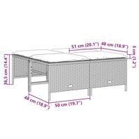 5-delige Loungeset met kussens poly rattan bruin - thumbnail