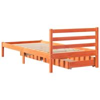 Bedframe zonder matras massief grenenhout wasbruin 90x190 cm - thumbnail