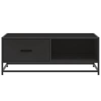 Salontafel 90x57x35 cm bewerkt hout en metaal zwart - thumbnail