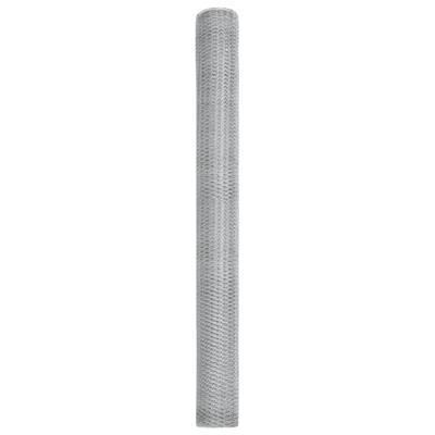 VidaXL Hexagon hek zilver 1,5 x 50 m gegalvaniseerd staal