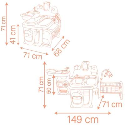 SMOBY - Baby Nurse - Groot babyhuis voor poppen - 19 accessoires - Vanaf 3 jaar