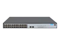 HPE 1420-24G-2SFP+ 10G Uplink Switch - Switch - onbeheerd - 24 x 101001000 + 2 x 1 Gigabit  10 Gigabit SFP+ - desktop, rack-uitvoering - thumbnail