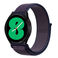 Garmin Vivoactive 4 / 4L - Sport Loop nylon bandje - Navy / donkerpaars gemêleerd - thumbnail