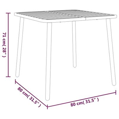 Tuintafel 80x80x71 cm staal antracietkleurig
