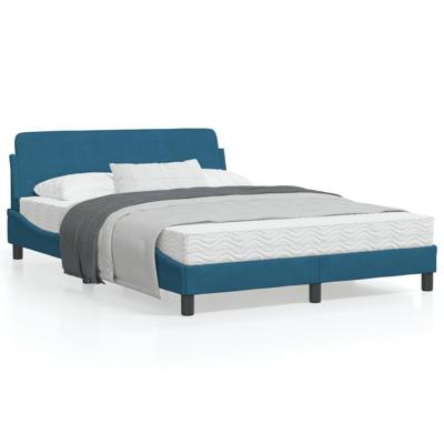 Bedframe met hoofdeinde "Dover" fluweel blauw 140x190 cm