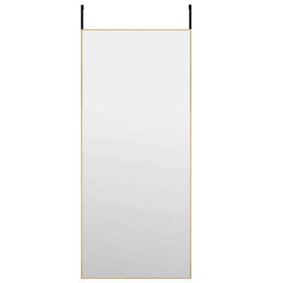 VidaXL Deurspiegel 40x100 cm glas en aluminium goudkleurig VidaXL Deurspiegel 40x100 cm glas en aluminium goudkleurig