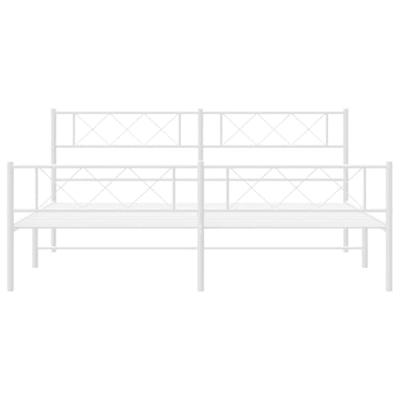 Bedframe met hoofd- en voeteneinde metaal wit 193x203 cm Bedframe met hoofd- en voeteneinde metaal wit 193x203 cm