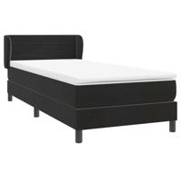 Boxspring met matras fluweel zwart 90x210 cm - thumbnail