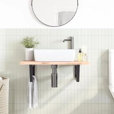 Wandbeugels voor wasbak 2 st trapezium staal zwart Wandbeugels voor wasbak 2 st trapezium staal zwart