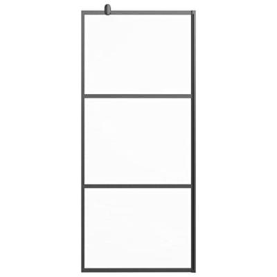 Inloopdouchewand 90x195 cm mat ESG-glas zwart - thumbnail