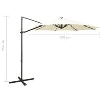 Zweefparasol met paal en LED-verlichting 300 cm zandkleurig - thumbnail