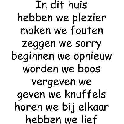 In dit huis - Muursticker