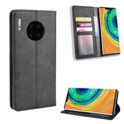 Magnetische Buckle retro Crazy Horse textuur horizontale Flip lederen case voor Huawei mate 30 Pro met houder & kaartsleuven & fotolijstjes (zwart)