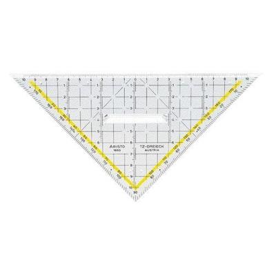 Geodriehoek Aristo 1650/2 225mm met greep transparant