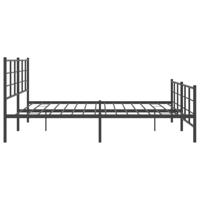 Bedframe met hoofd- en voeteneinde metaal zwart 193x203 cm - thumbnail