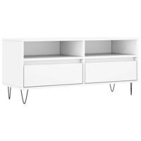 Tv-meubel 100x34,5x44,5 cm bewerkt hout wit - thumbnail