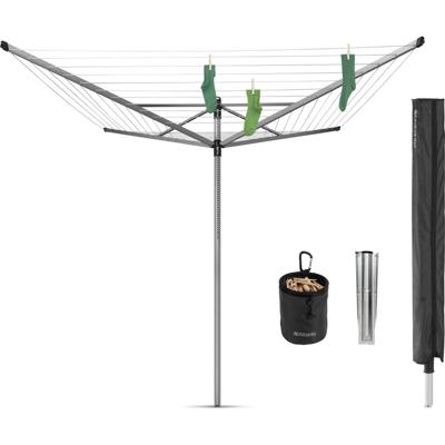 Brabantia lift-o-matic advance droogmolen met beschermhoes en wasknijpertas 60 meter metallic grey Brabantia lift-o-matic advance droogmolen met beschermhoes en wasknijpertas 60 meter metallic grey