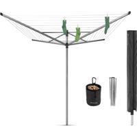 Brabantia lift-o-matic advance droogmolen met beschermhoes en wasknijpertas 60 meter metallic grey - thumbnail