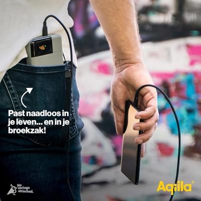 Aqiila Powerbird B10M Powerbank 10000 mAh LiPo USB-A, USB-C Mosgroen
