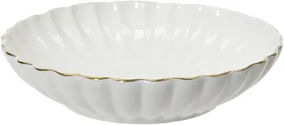 Decoris schaal porselein rond 20x4.5cm wit