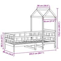 Kinderbed met huisje massief grenenhout wasbruin 90x200 cm - thumbnail