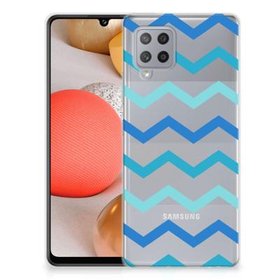 Samsung Galaxy A42 | TPU bumper | Zigzag Blauw