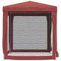 VidaXL Partytent met 4 mesh zijwanden 2x2 m hdpe rood - thumbnail
